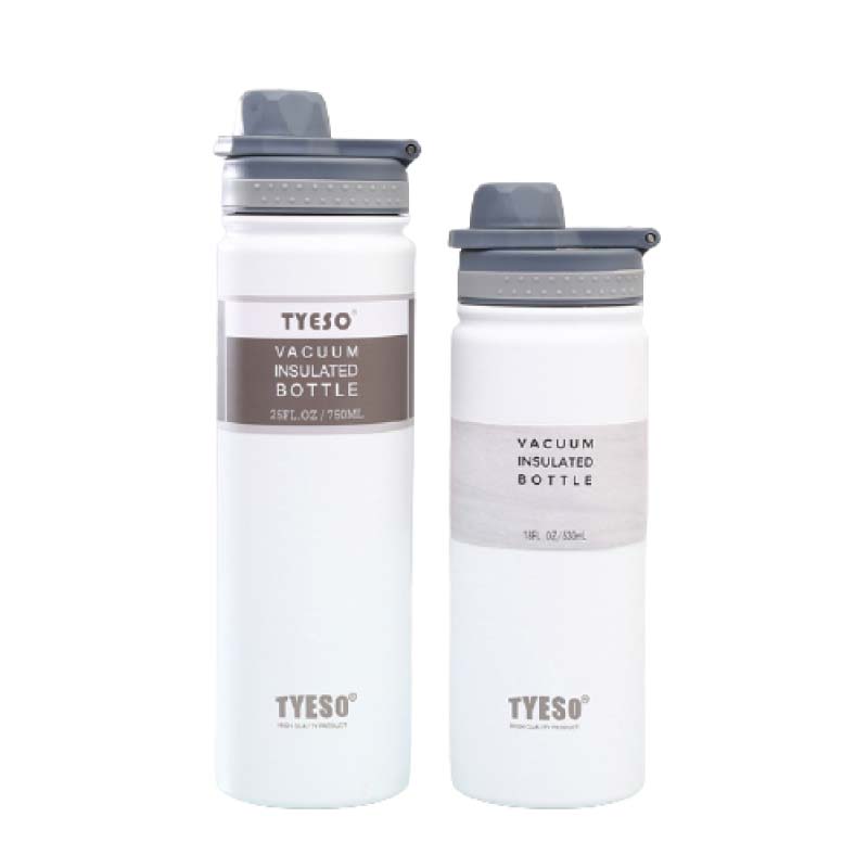 กระบอกน้ำสุญญากาศ จุกเปิด หูหิ้ว Tyeso 530, 750 ml.