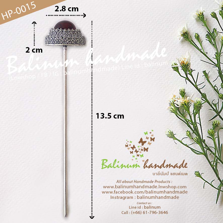 Silver Hairpin Pagoda Thai Traditional Vintage in Bohemian Antique Style ปิ่นปักผม ปิ่นเงินรมดำ รูปเจดีย์ สไตล์โบฮีเมียนแอนทีค งานดีสวยงามมากค่ะ แม่ค้าคัดงานเองทุกชิ้น มั่นใจได้ว่าได้งานดีแน่นอน สามารถใส่แมทช์กับผ้าซิ่น ชุดไทย ล้านนา หรือใส่กับยีนส์ก็ได้ค เงิน (Silver)