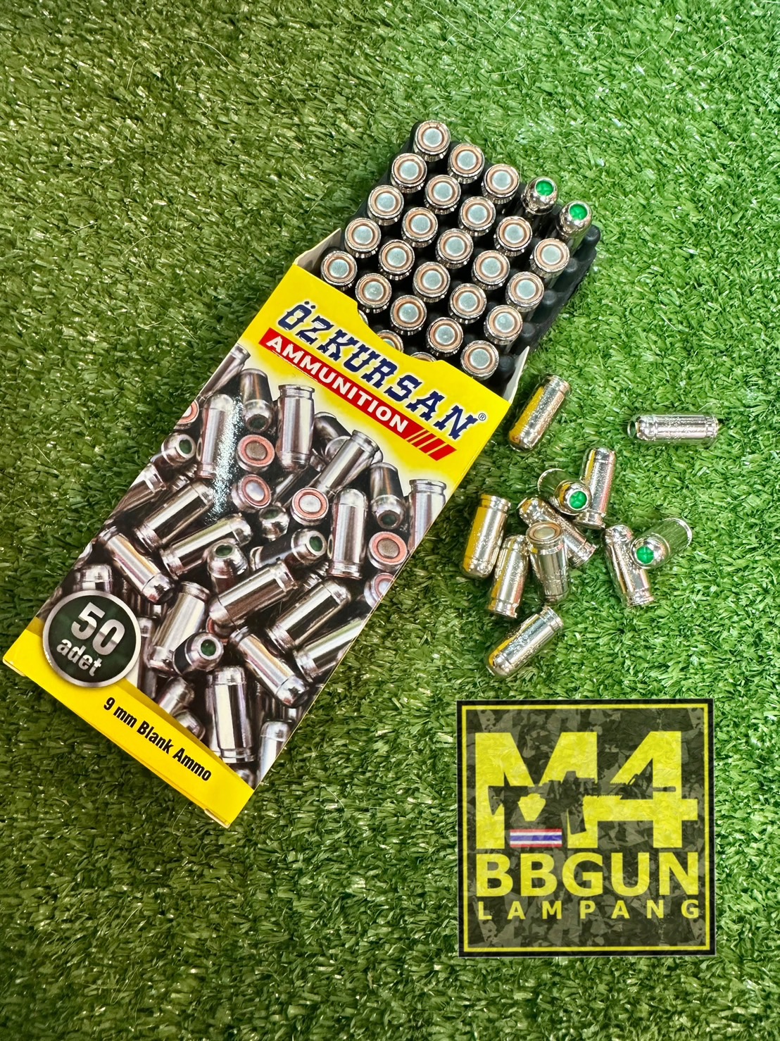 ลูกแบลงค์กัน Ozkursan Ammunition 9mm P.A.K. ปลอกลูกสีเงิน (50นัด/1กล่อง)