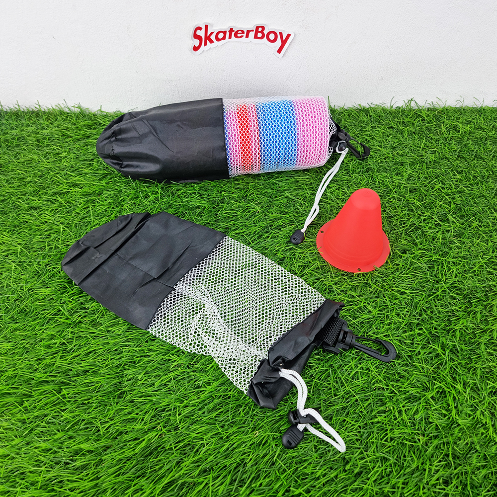 [0101] กรวยฝึก สเก็ตบอร์ด โรลเลอร์สเก็ต 16ชิ้น คละสี พร้อมถุง เก็บง่าย พกพาสะดวก