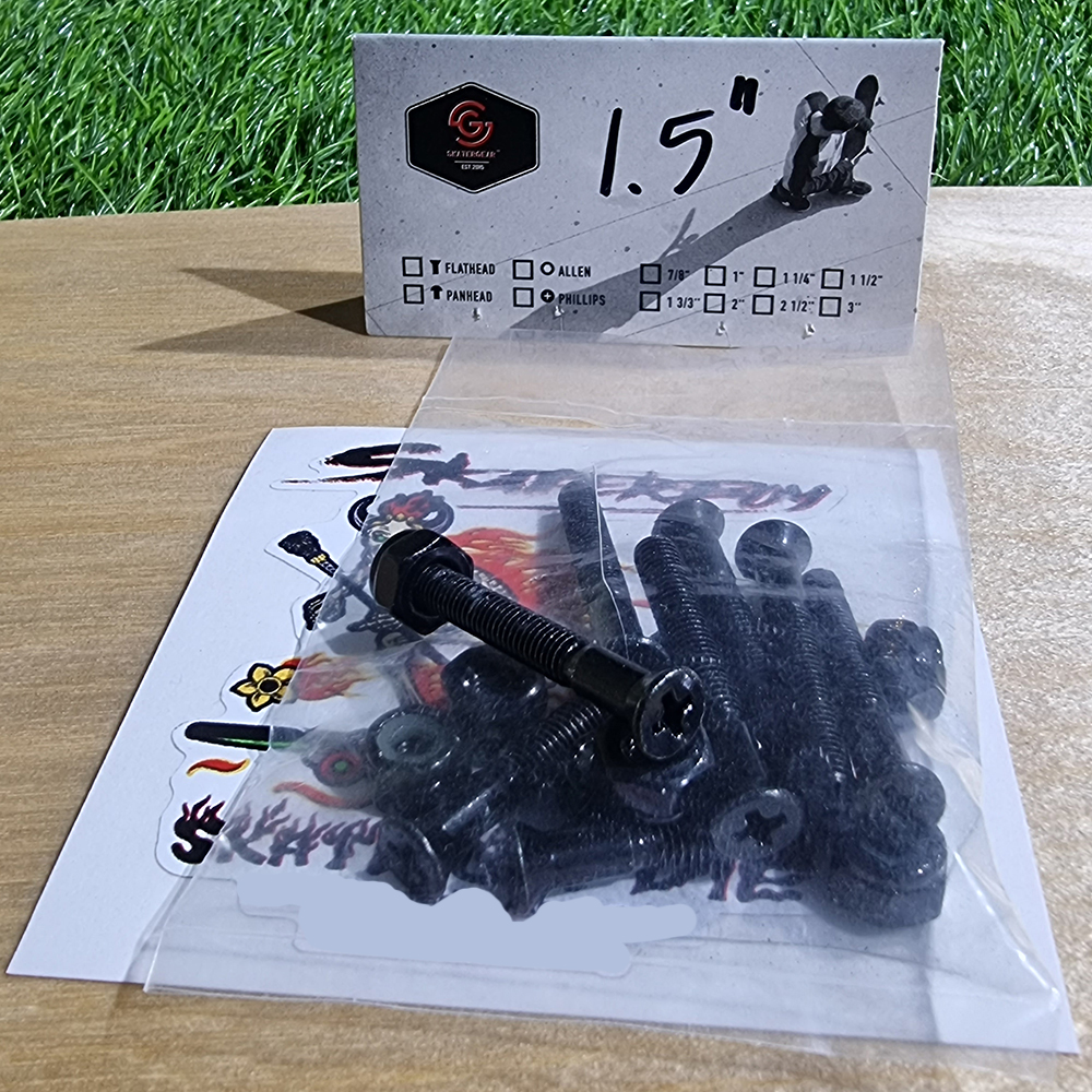 [0309] น็อตดำยึดทรัค มีบ่าไม่กินไม้ ยาว 1.5" 1.75" 2" 2.5" 3" เกรดดี