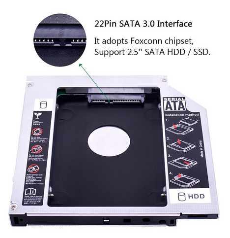 HDD Bay 12.7MM เชื่อมต่อแบบ IDE ใส่ HDD Sata
