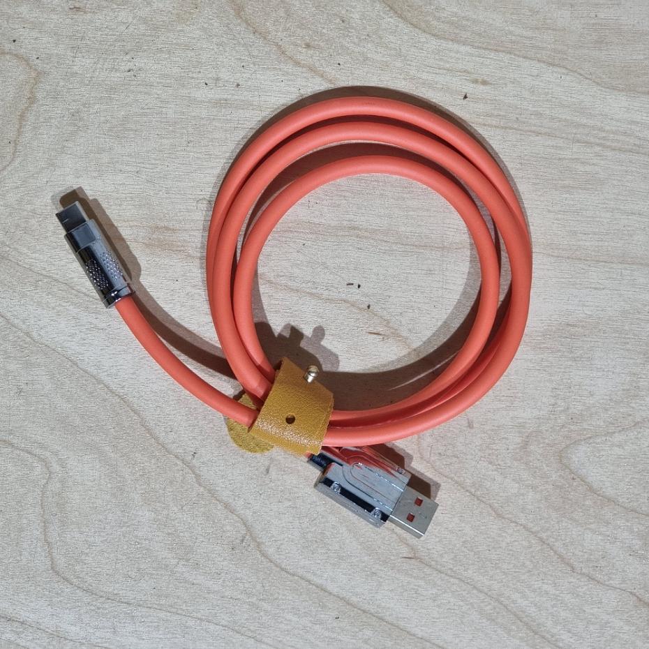 [1300] สาย Silicone ชาร์จเร็ว USB to type c รองรับไฟ 120W หนา6มิล ทนทาน ใช้ได้นาน