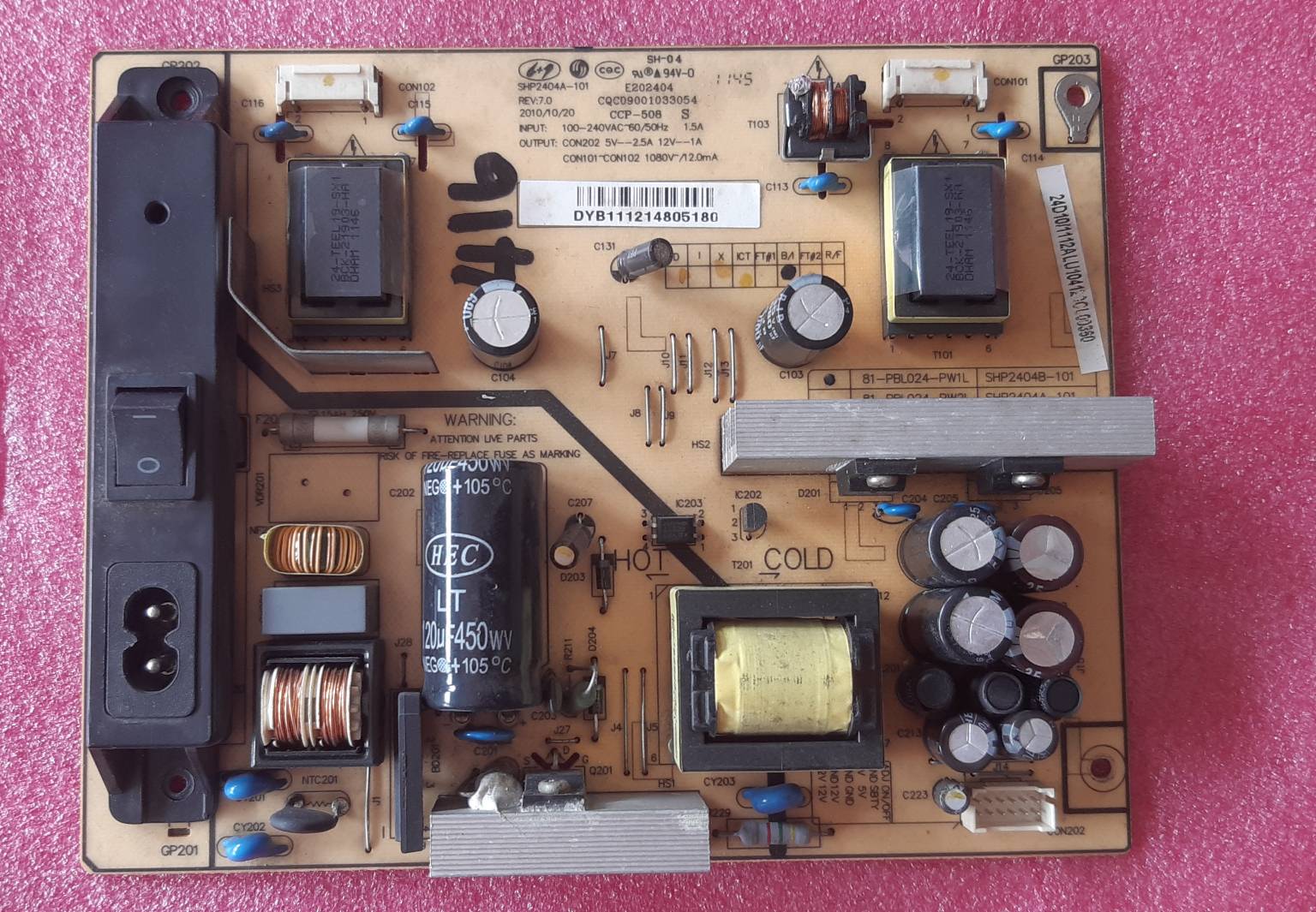 อันที่ 416 TCL L24D10F ซัฟฟลาย CCP-508 81-PBL024-PW1L SHP2404B-101 ดีเทสแล้ว