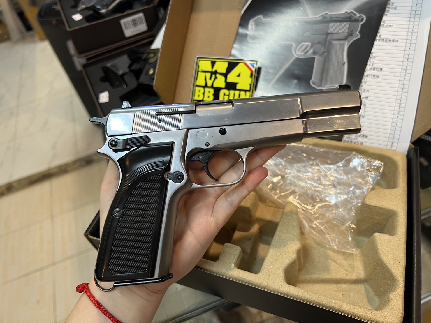 WE - Browning Hi-Power MK3 สีเงิน