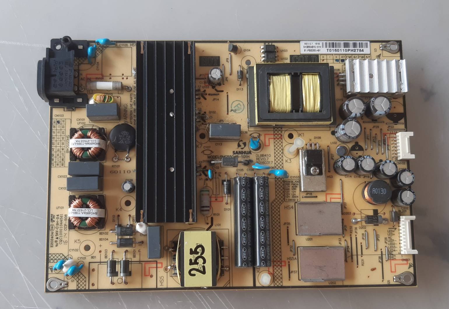 อันที่ 255 TCL 55S3800 ซัฟฟลาย SHG5504B-101H CQC10001044561 81-PBE005-H91 ดีเทสแล้ว