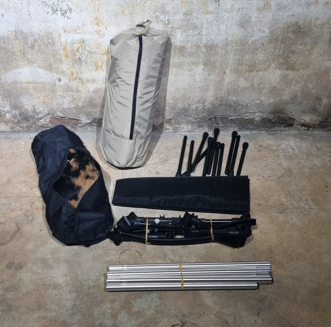 [1200] เตียงพับกลางแจ้ง น้ำหนักเบา เตียงแคมป์แบบพกพา ตั้งแคมป์ พักกลางวัน สูง 13cm และ 17-38cm Outdoor Camping