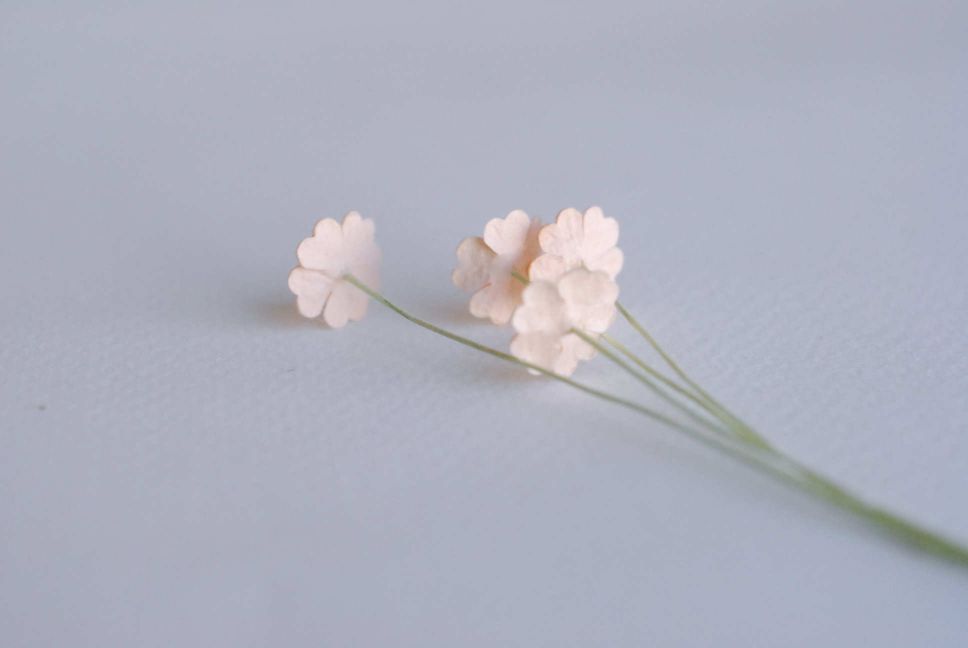 ดอกไม้กระดาษสา ดอกไม้กระดาษสาราคาส่ง ดอกไม้กระดาษสำหรับตกแต่ง งานแต่งงาน หรือติดของชำร่วย ดอกไม้จิ๋ว 100 ดอก ขนาด 1 cm. สีพีชพาสเทล Small Paper Flower with stem, , 100 pcs., size 1 cm., small creeping ladies flowers 1 layer, peach pastel color.