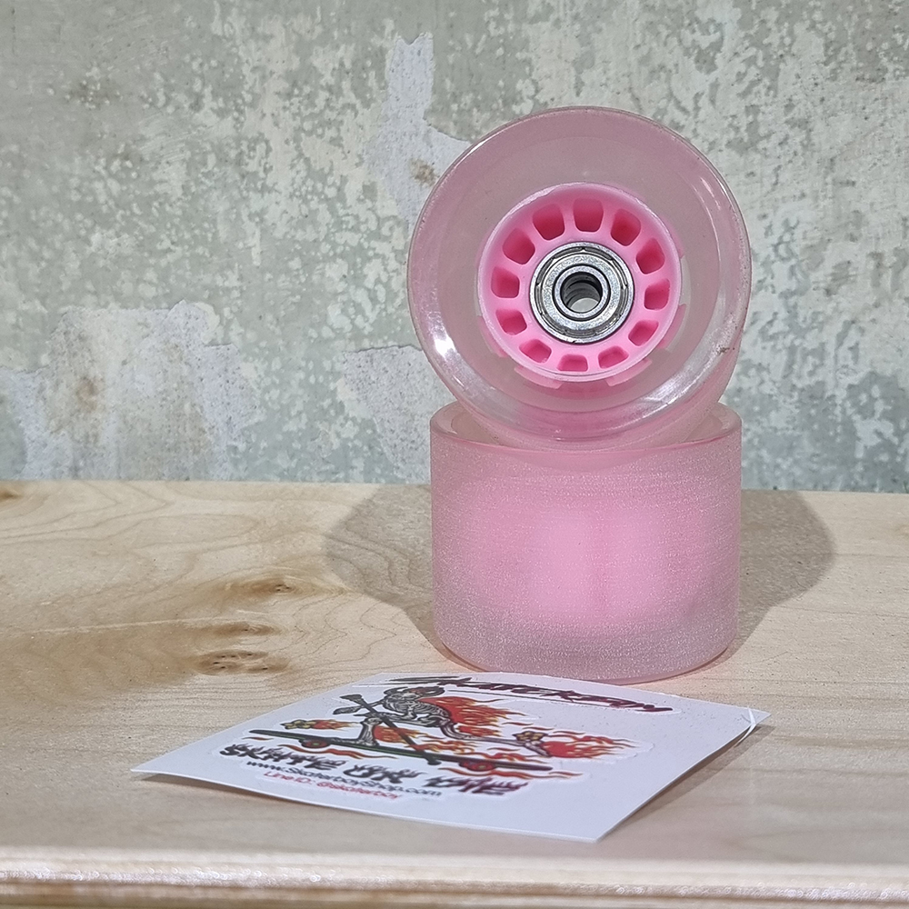 [0317][ลด50%] ล้อสเก็ตบอร์ด 70x50mm 80A ล้อใสมีไฟ RGB ล้อเปิดหน้า แกนพลาสติกน้ำหนักเบา พร้อมแบริ่ง