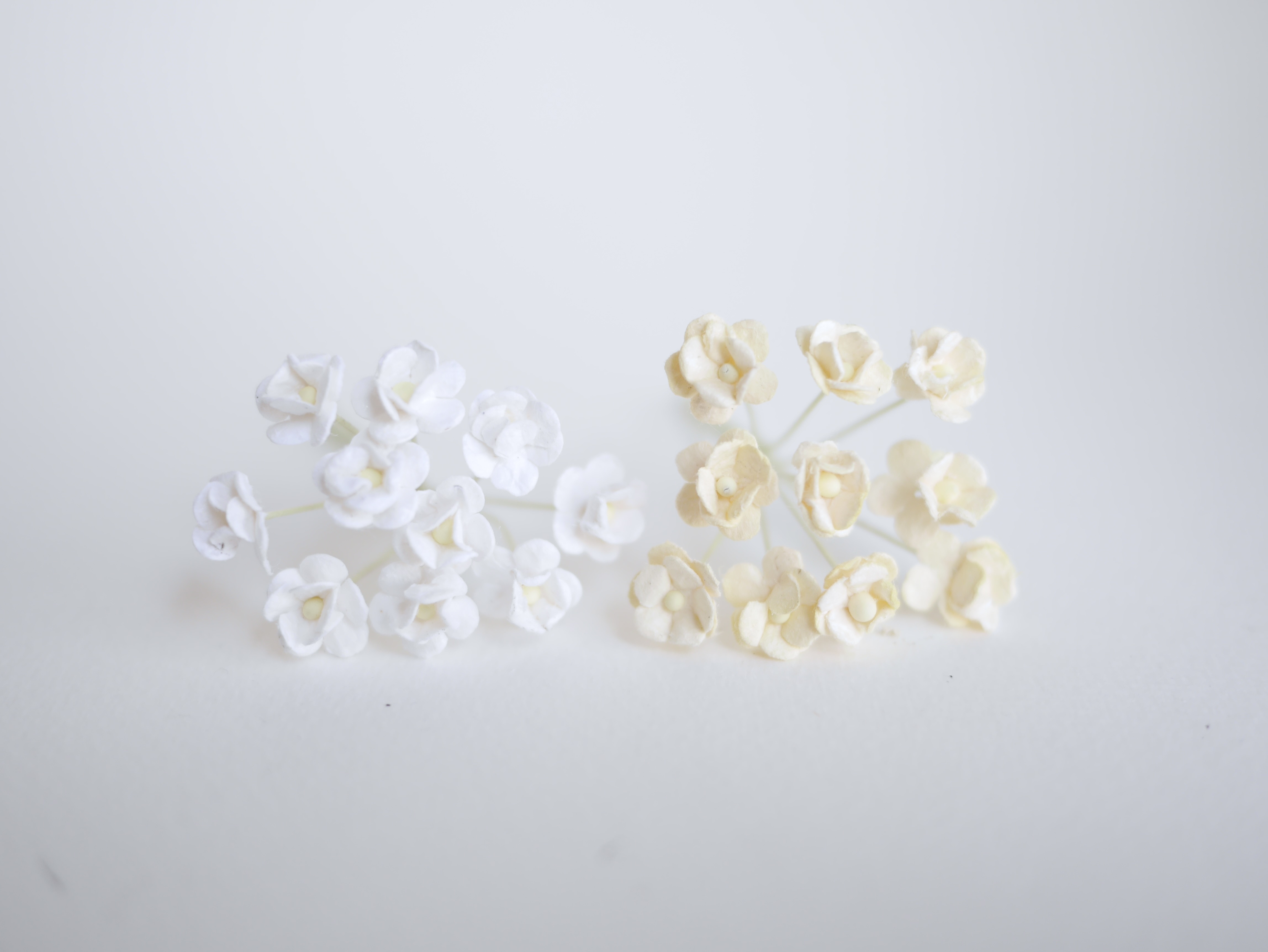 ดอกไม้กระดาษสา ดอกไม้กระดาษสาราคาส่ง ดอกไม้กระดาษสำหรับตกแต่ง งานแต่งงาน หรือติดของชำร่วย ดอก creeping lady 100 ดอก ขนาด 0.8 cm. คละสีพาสเทล Small Paper Flower with stem, , 100 pcs., size 0.8 cm., creeping flowers 2 layers, pastel mixed rainbow color.