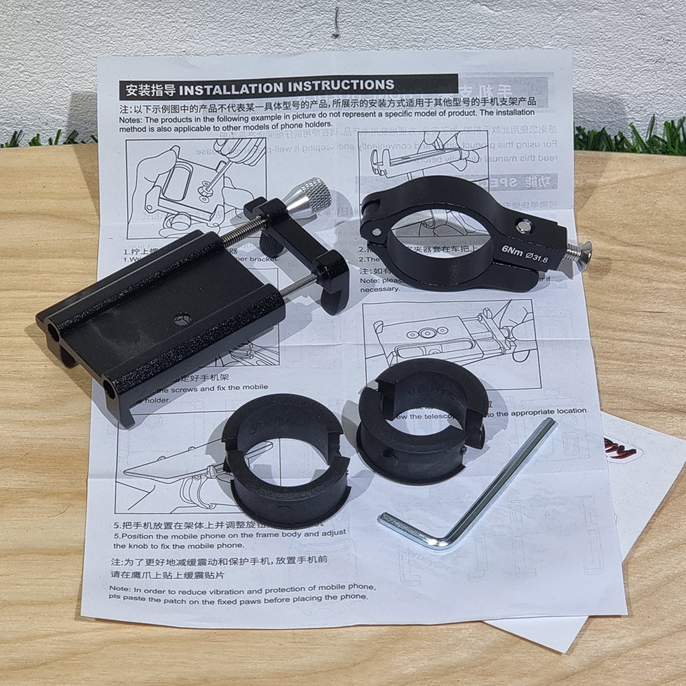 [0901] แท่นวางมือถือ ติดแฮนด์จักรยาน Aluminium ล็อคแน่น 3สี