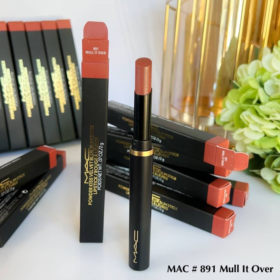 ลิปสติก MAC Powder Kiss Velvet Blur Slim Stick Lipsticks # 891 Mull it Over