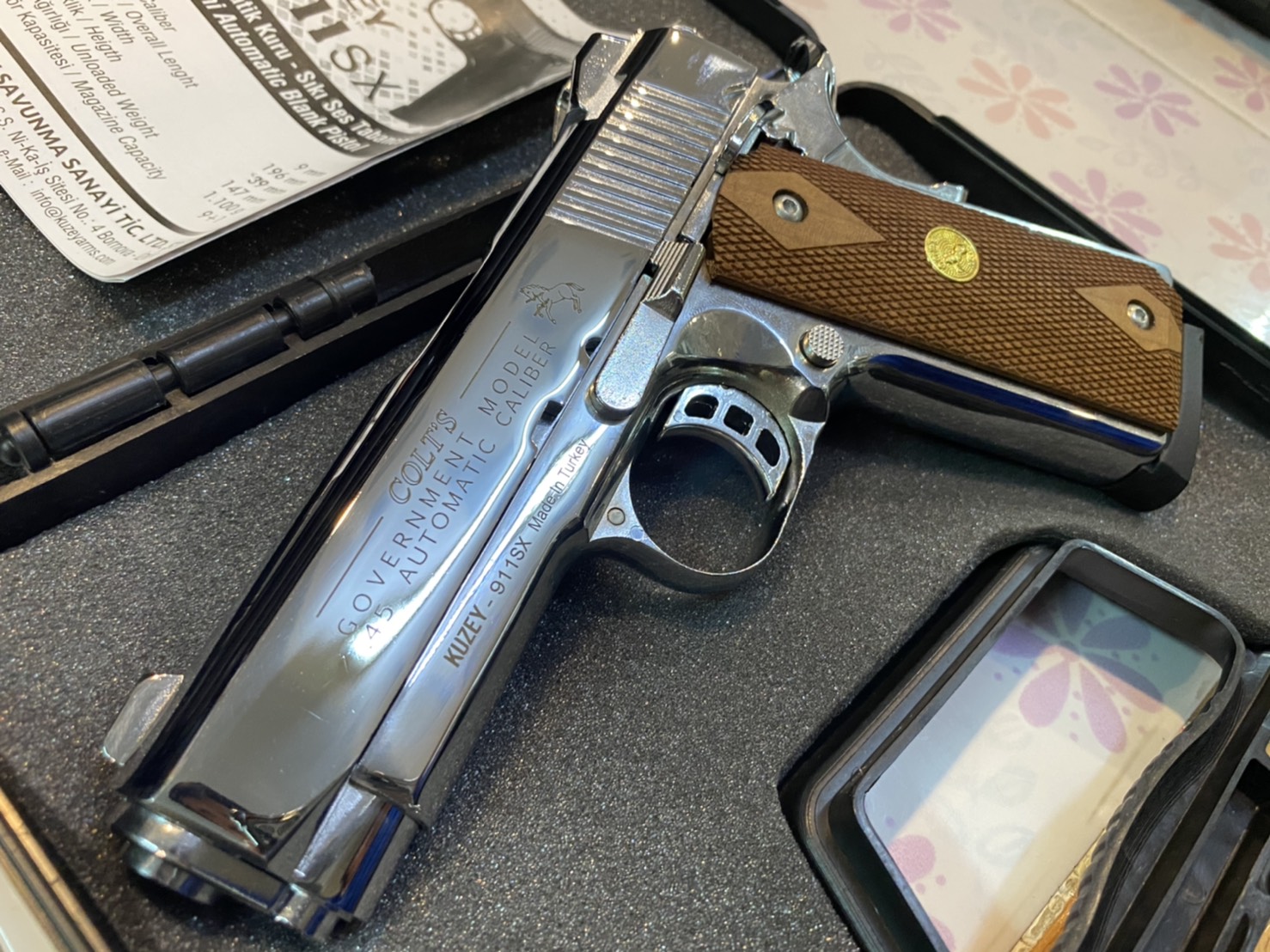 KUZEY M1911 ลาย Government ลำกล้อง 4" เงินเงา