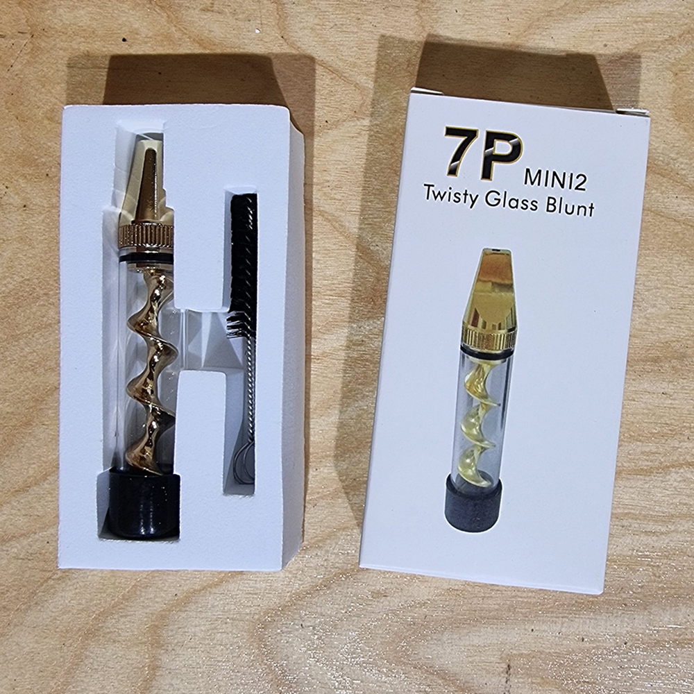 [1006] ท่ออเนกประสงค์ Twisty Glass Blunt พร้อม อุปกรณ์ทำความสะอาด ขนาดเล็ก พกง่าย chillum