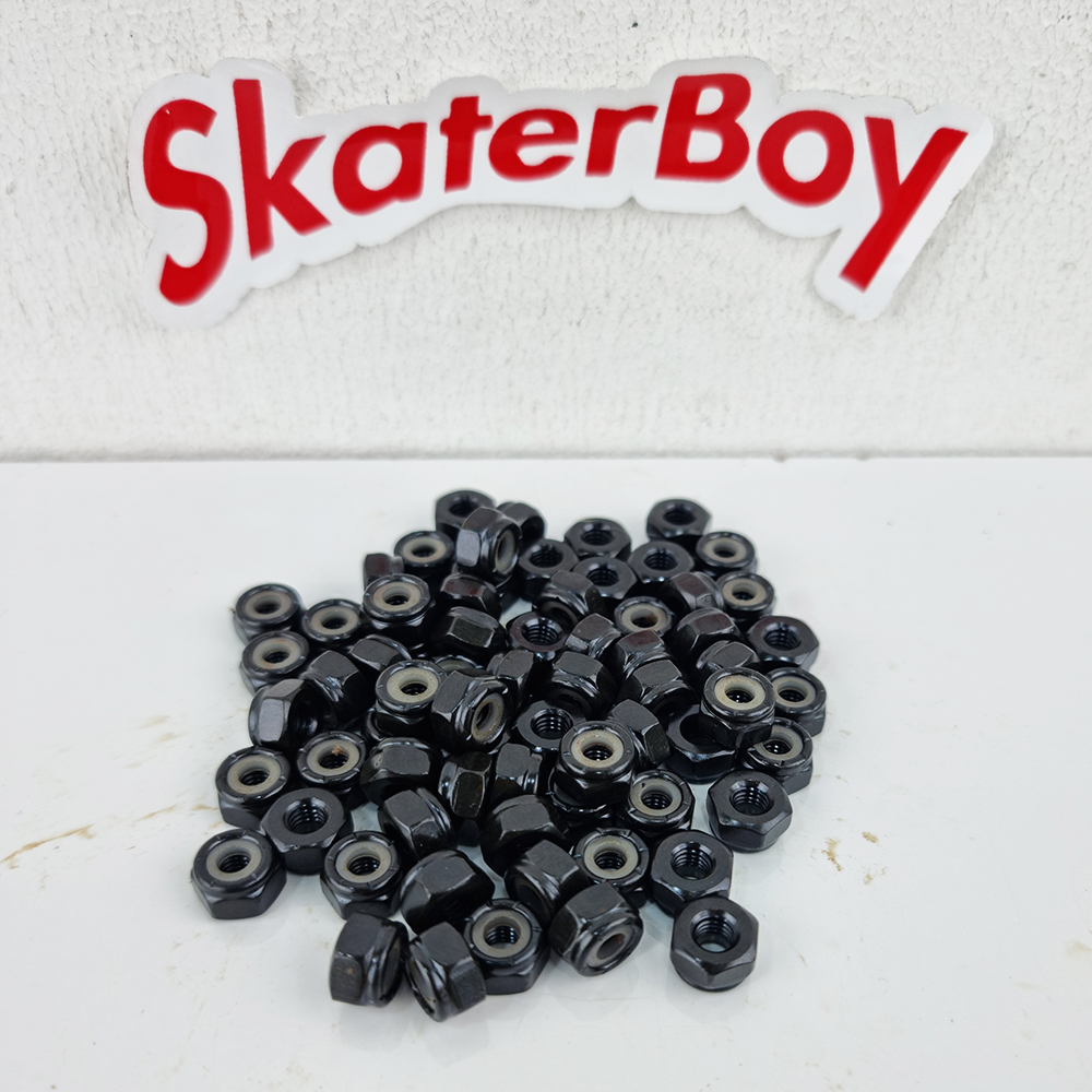 [0309] น็อตตัวเมีย ยึดทรัคสเก็ตบอร์ด สีดำ สีเงิน ใช้กับ skatetool ได้