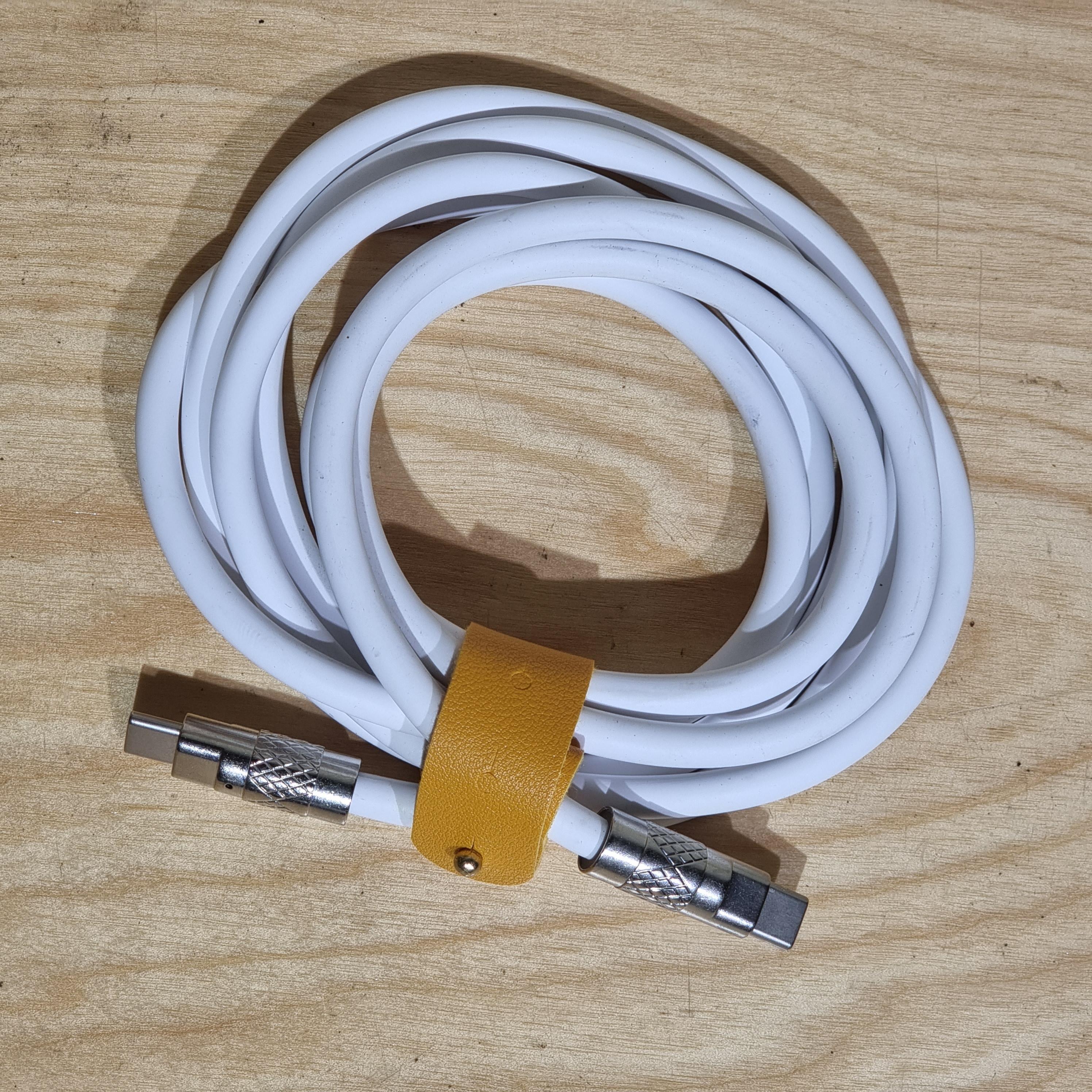 [1300] สาย Silicone รองรับ120W 6A ชาร์จเร็ว type c to type c หนา6มิล ทนทาน ใช้ได้นาน