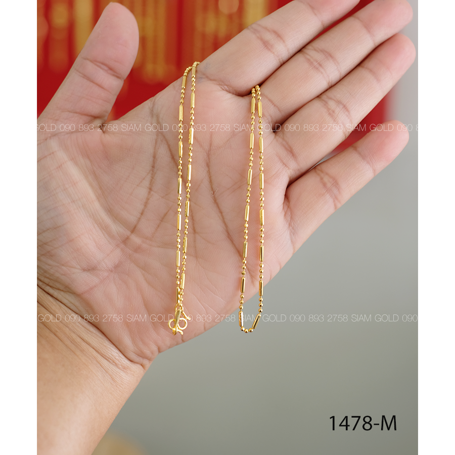 สร้อยคอตัดลายคั่นไข่ปลา 1 ส. (M) ความยาว 18 นิ้ว