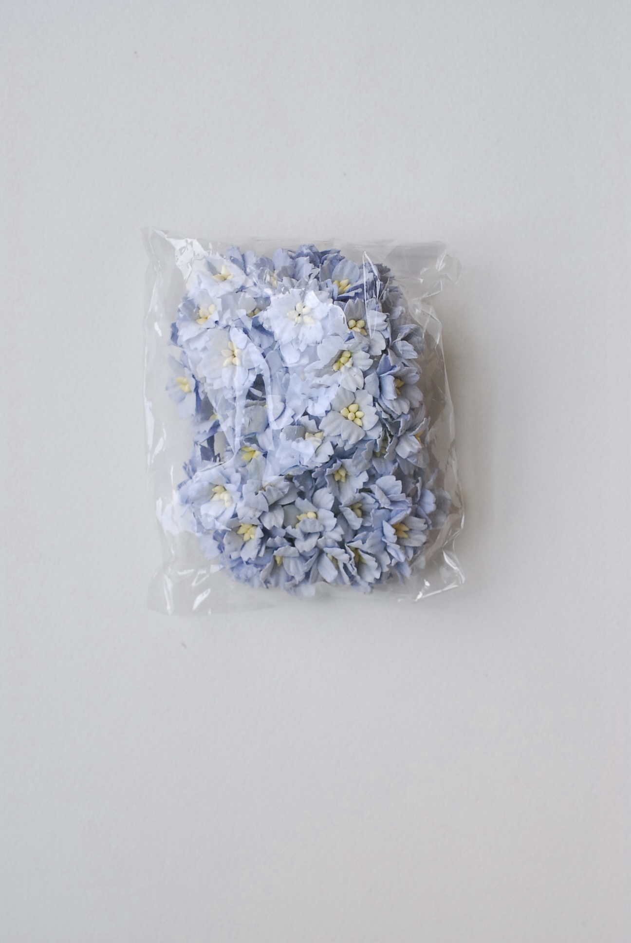 ดอกไม้กระดาษสา ดอกซากุระกระดาษ ขนาดเล็ก ดอกไม้กระดาษสาราคาส่ง ดอกไม้กระดาษสำหรับตกแต่งของชำร่วย งานแต่งงาน ทำช่อดอกไม้ติดอกเจ้าบ่าว ข้อมือดอกไม้เจ้าสาว ขนาด2.0 cm. 50 ดอก สีฟ้าตุ่น Paper flowers supplies: DIY wedding tools small Cherry blossom (Sakura) 50