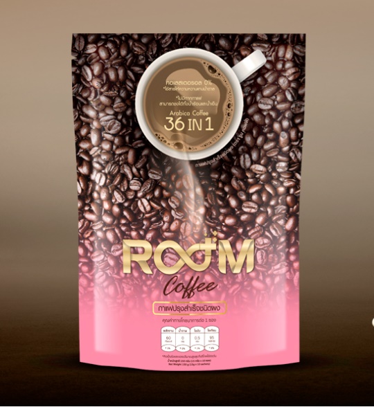 Room Coffee กาแฟสุขภาพสำหรับผู้ที่น้ำหนักมากหรือควบคุมน้ำหนัก (1 แพ็ค บรรจุ 10 ซอง)