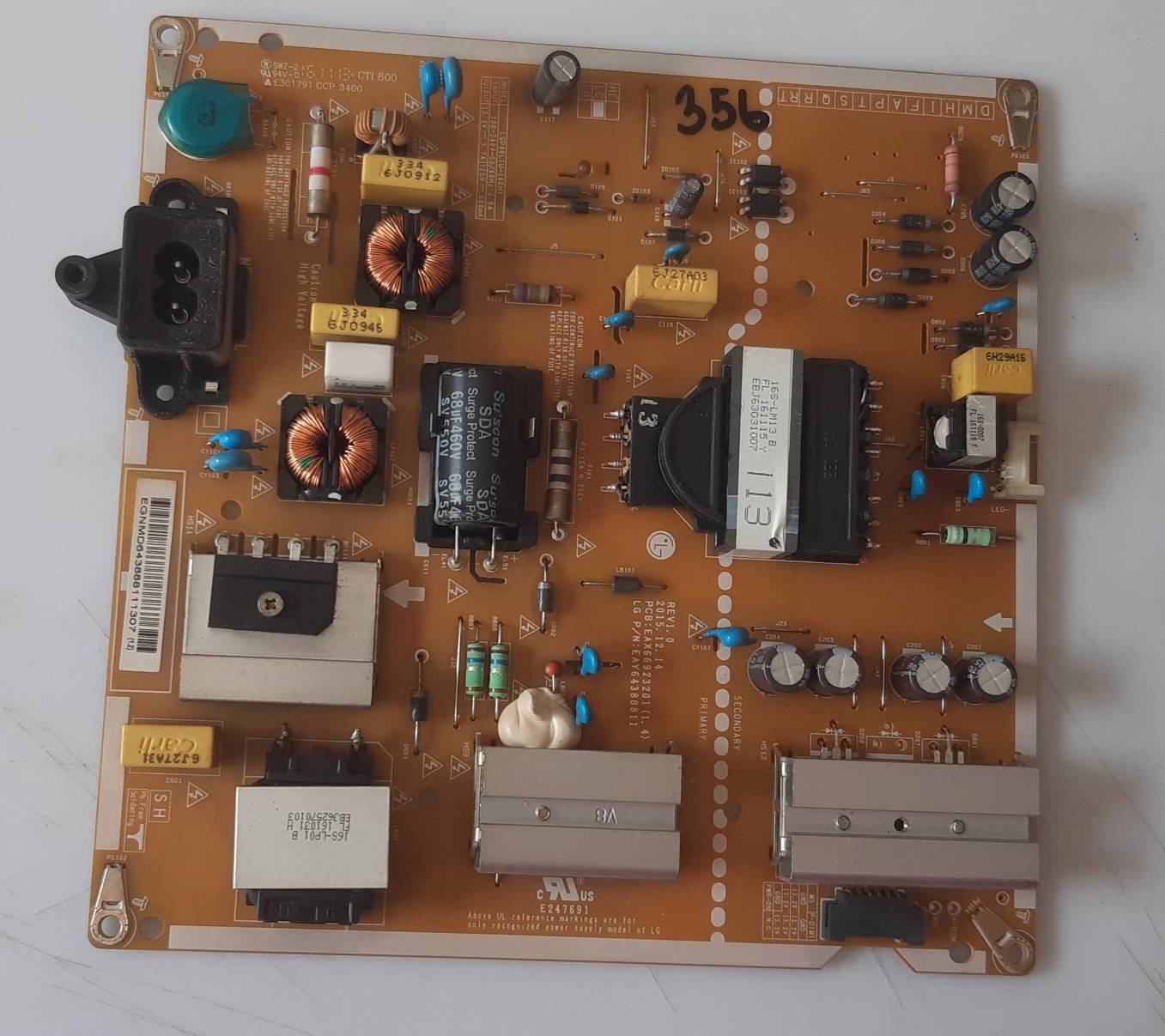 อันที่ 356 LG 49UH610T ซัฟฟลาย EAX66923201 ดีเทสแล้ว