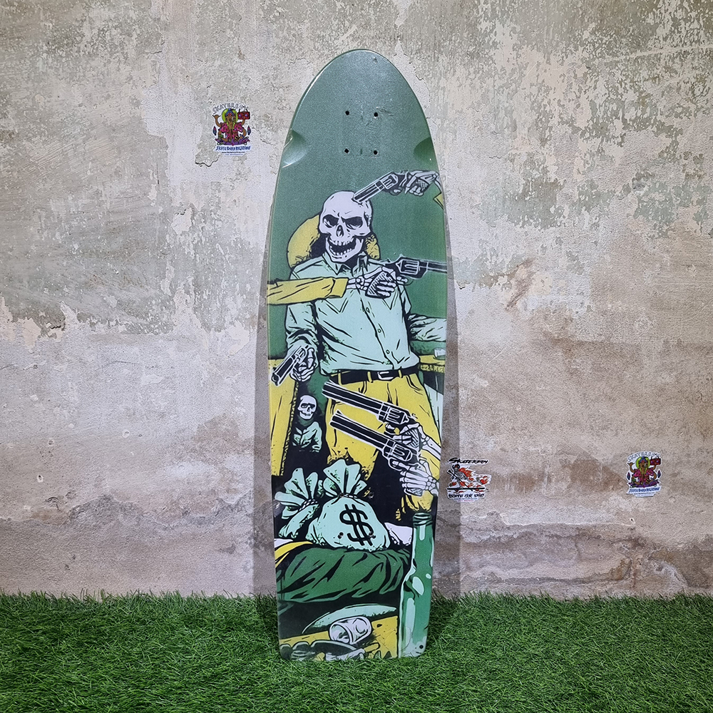 [0301] บอร์ดไม้สเก็ตบอร์ด Surfskate deck ขนาด 34"x 10" ลายสวยงาม พร้อมติดกระดาษทรายแล้ว
