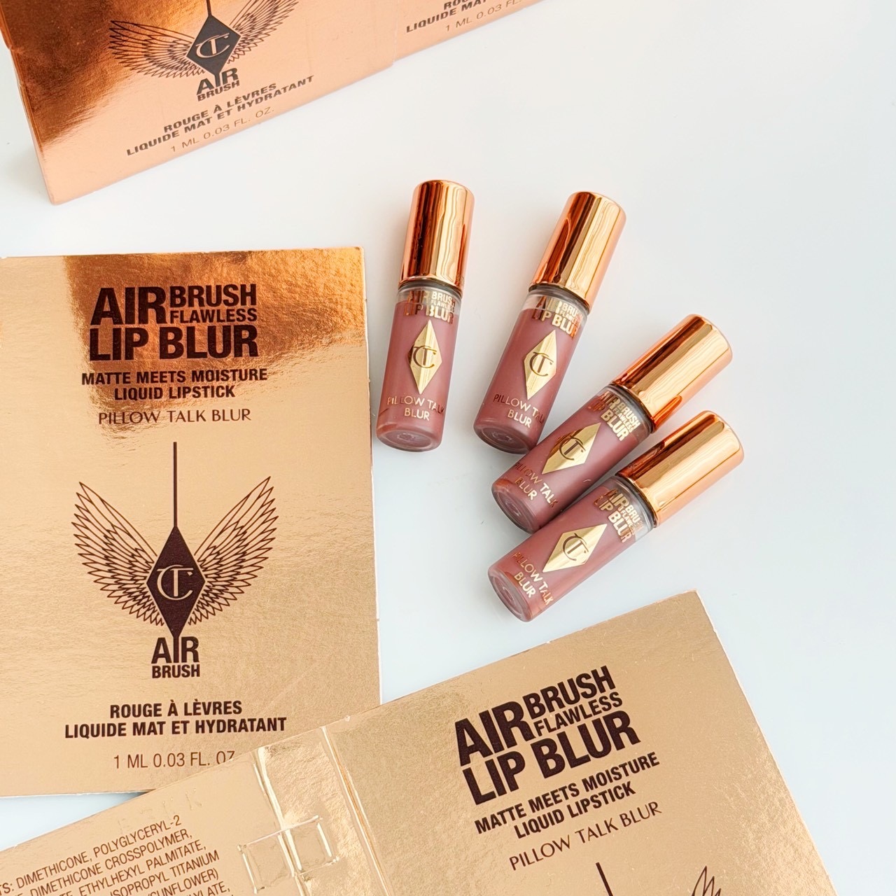ลิปจุ่ม Charlotte Tilbury Airbrush Flawless Lip Blur 1ml # Pillow Talk Blur