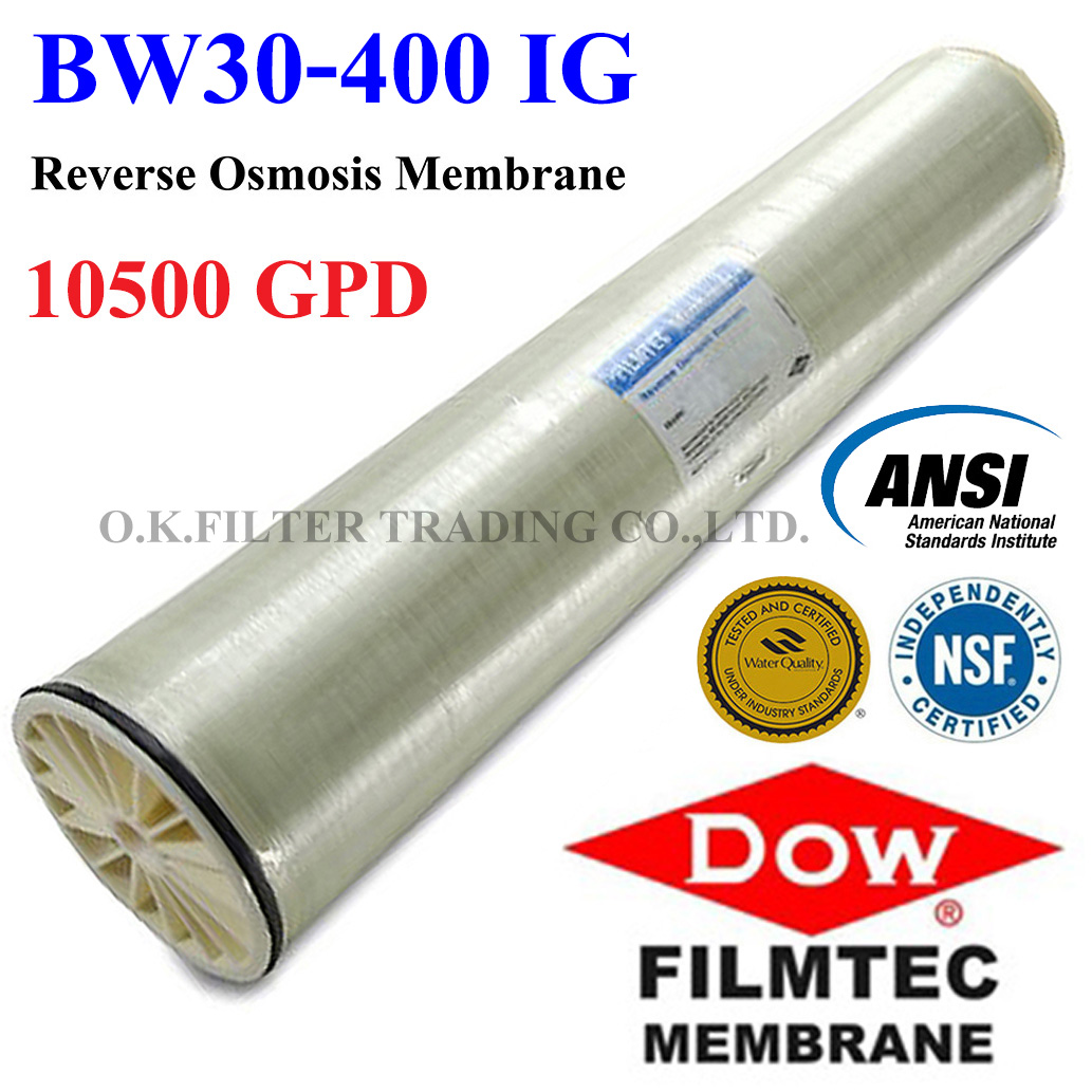 ไส้กรองน้ำ RO Membrane BW30-400 IG 10,500 GPD FILMTEC (ราคารวมค่าขนส่ง NIM Express)