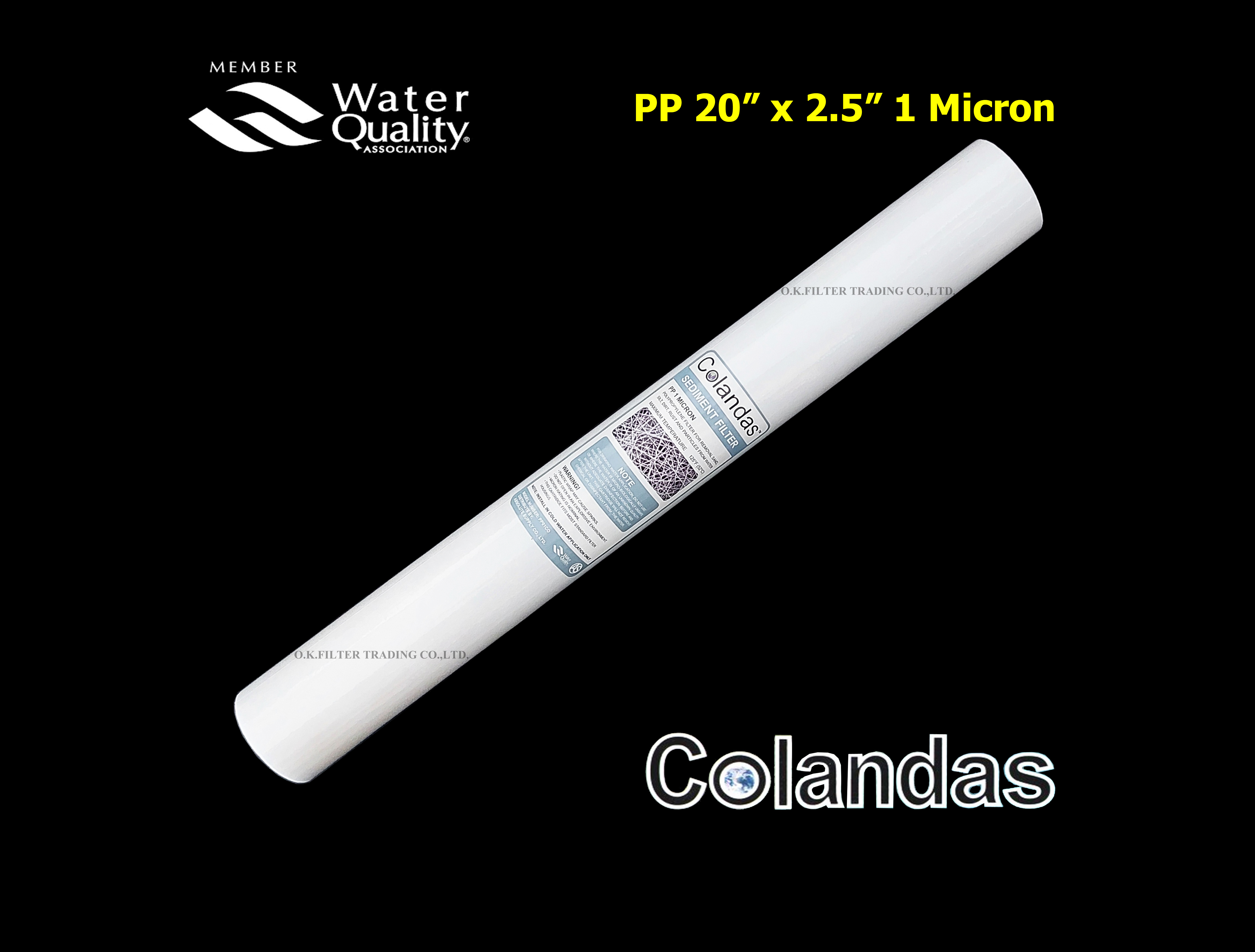 ไส้กรองน้ำ PP (Sediment) 20 นิ้ว x 2.5 นิ้ว 1 Micron Colandas