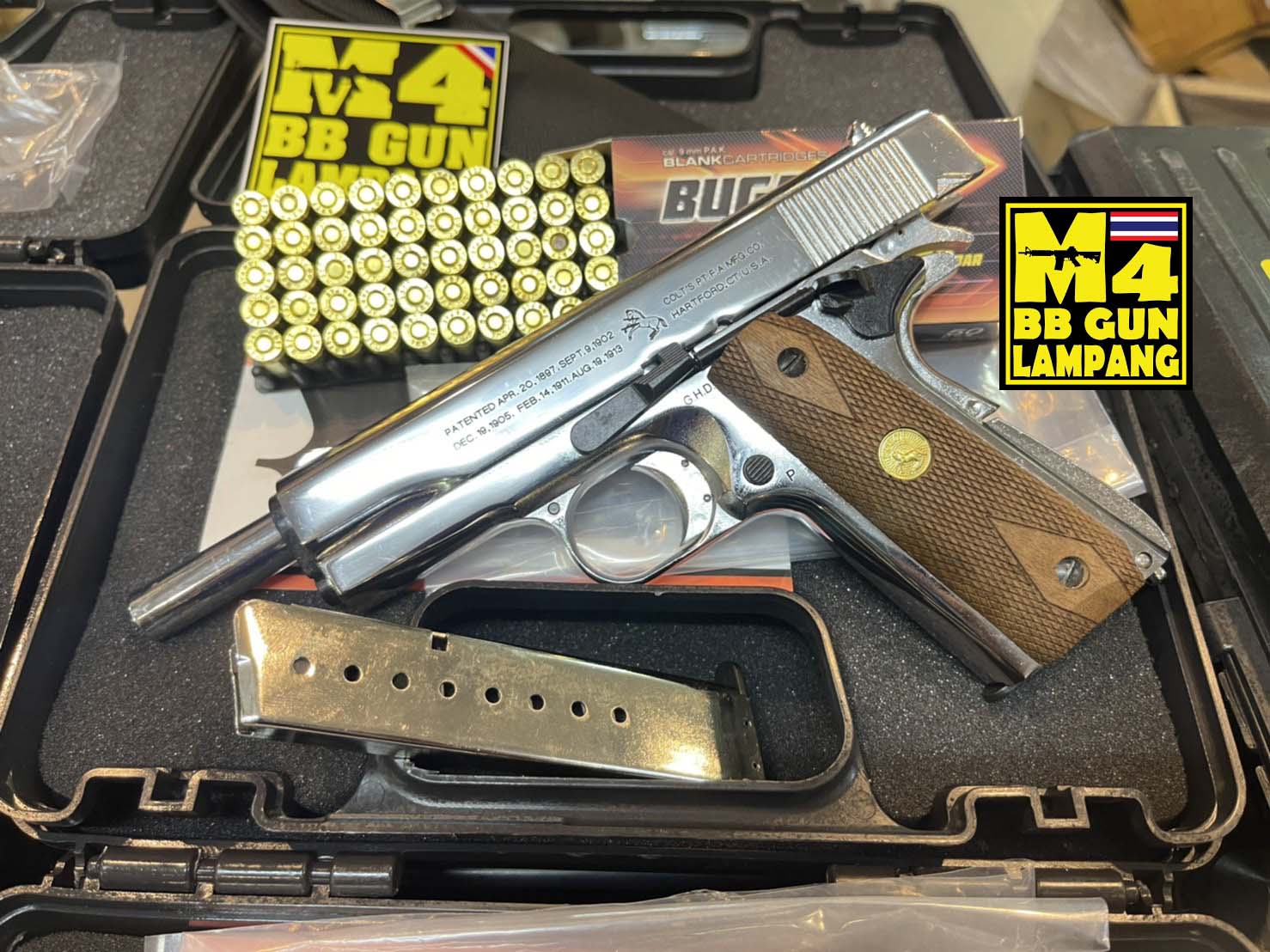 AKSA COLT 1911 ลาย 100 ปี สีเงินเงา