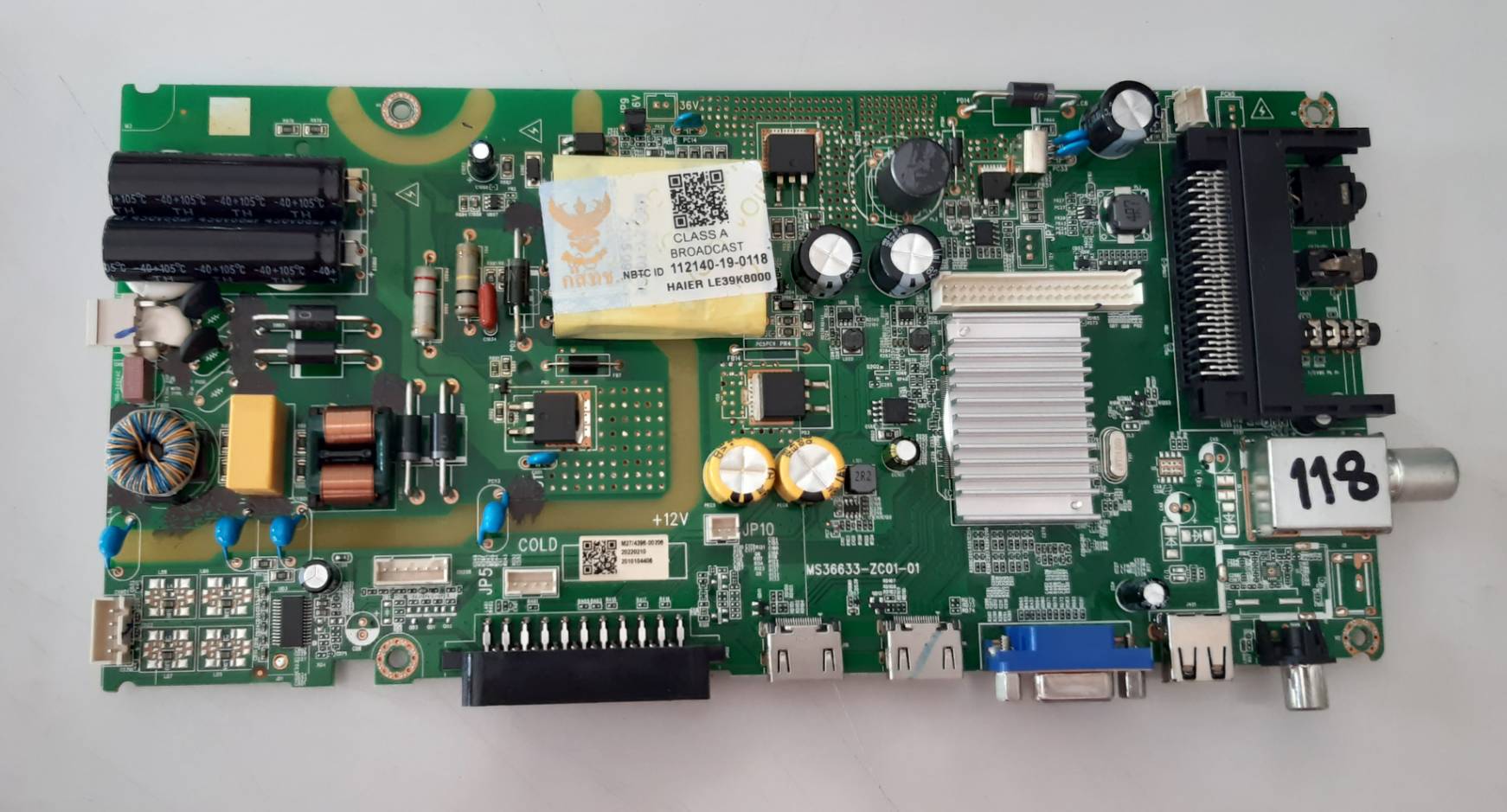 อันที่ 118 HAIER LE39K8000 ซีสเตร็ม MS36633-ZC01-01 ดี