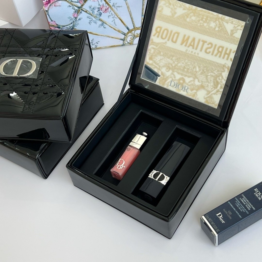 เซ็ทลิปสติก Dior Lipstick & Lip Gloss Mini Set 2 Items With Case