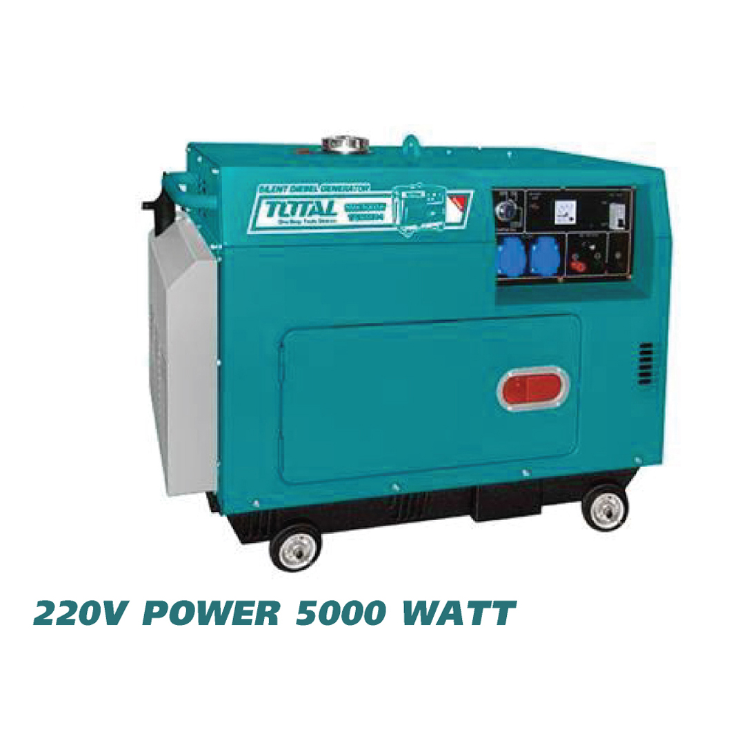 เครื่องปั่นไฟ (ดีเซล) 5000 วัตต์/ 1600 วัตต์ TOTAL รุ่น TP250003