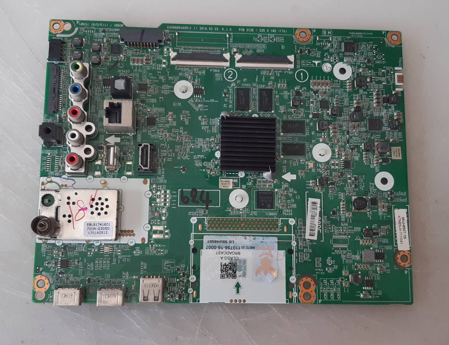 อันที่ 624 LG 55UH650T ซีสเตร็ม EAX66804605 EBL61741601 ดีเทสแล้ว