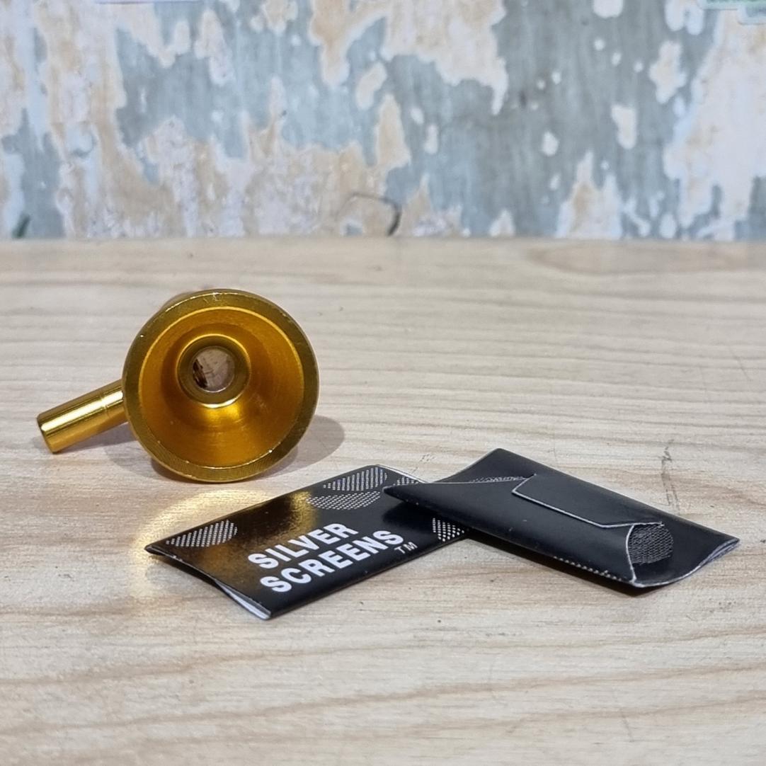 [1005] บัวผัน อลูมิเนียม ชุบสี พร้อม screen ข้อต่อขนาด 14mm มีขาจับกันร้อน โจ๋โลหะ โจ๋เมทัล ไม่มีแตก