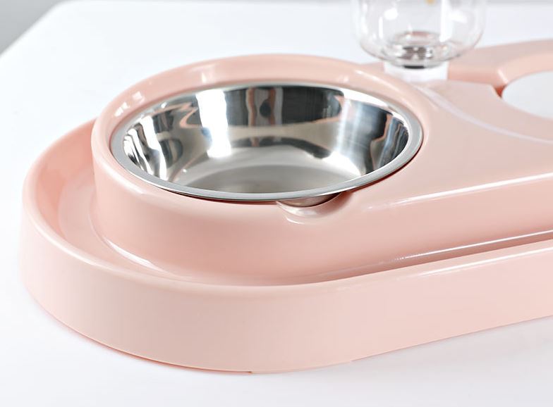 [1100] ชามให้น้ำ ให้อาหารสด สุนัข แมว ทำความสะอาดง่าย มีช่องน้ำหล่อกันมดขึ้น