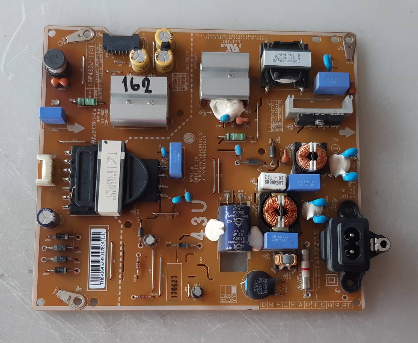 อันที่ 162 LG 43UJ630T ซัฟฟลาย EAX67209001 EAY64529501 ดีเทสแล้ว