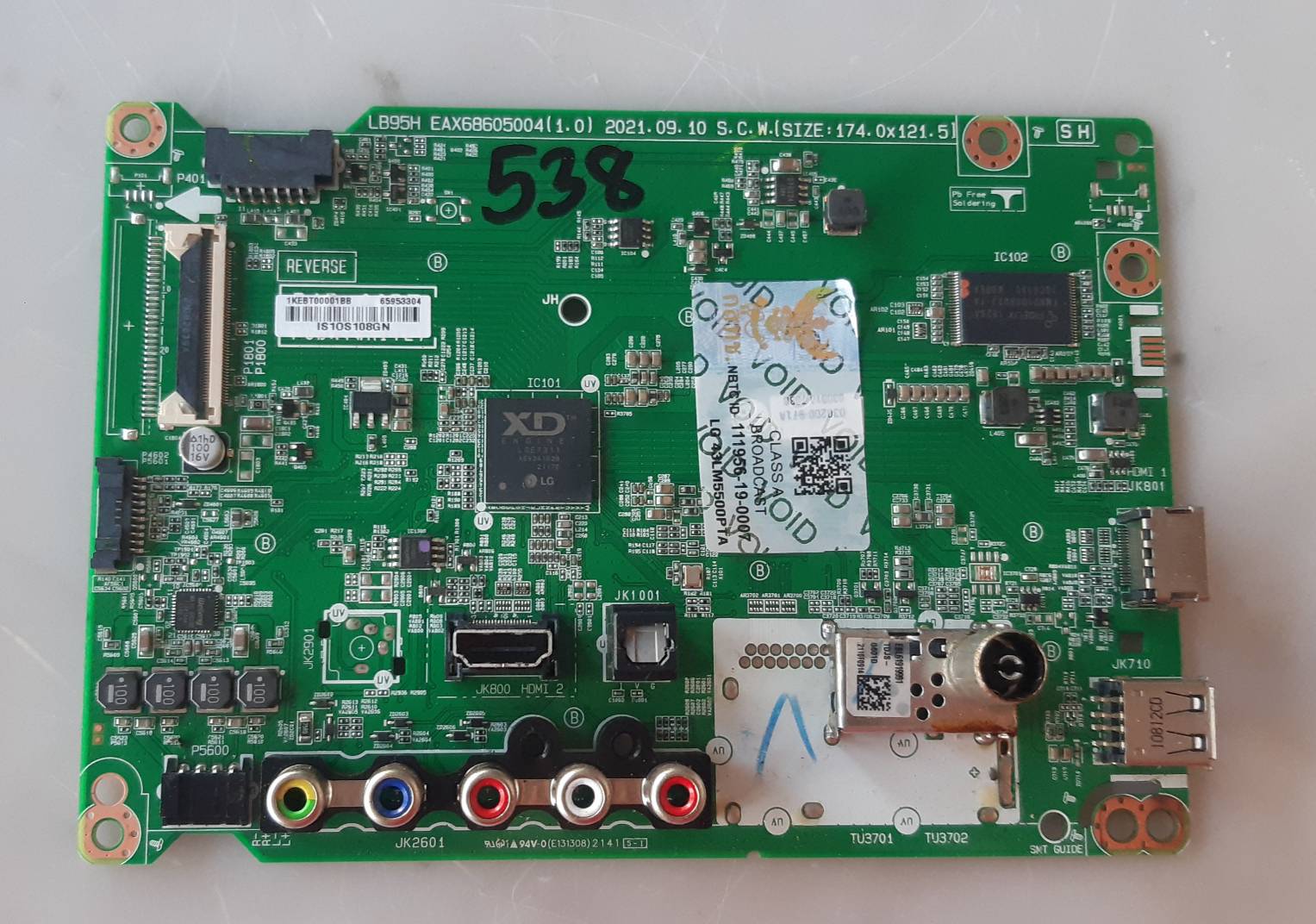 อันที่ 538 LG 43LM5500PTA ซีสเตร็ม EAX68605004 ดีเทสแล้ว