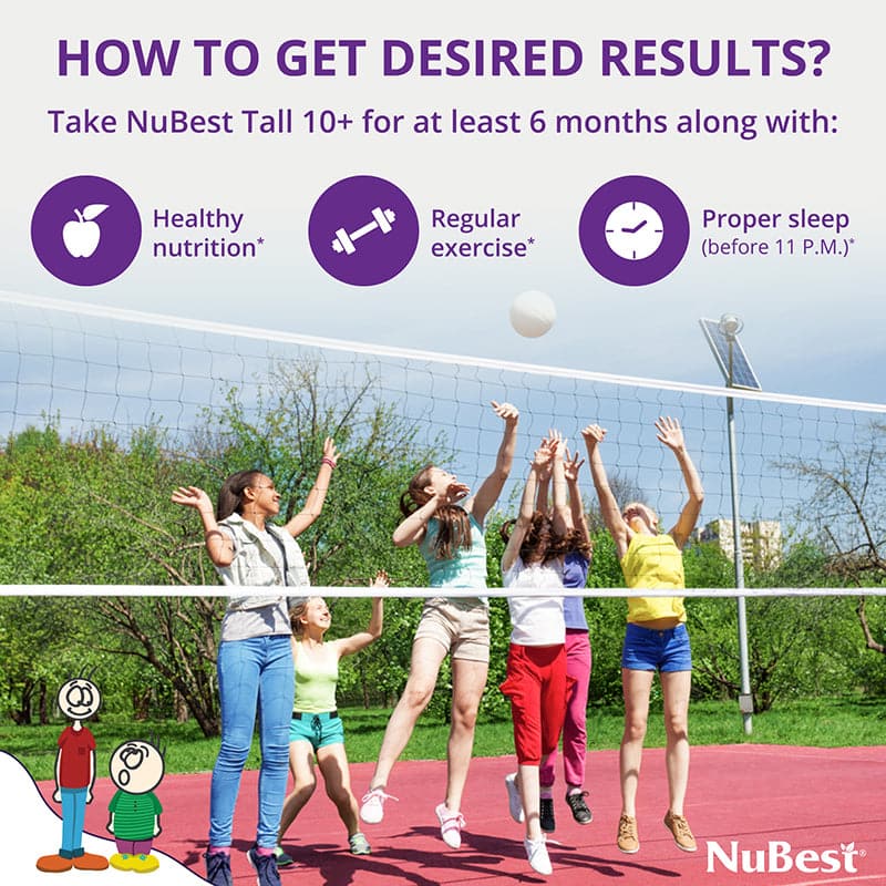 NuBest Tall 10+, Powerful Growth for Kids & Teens (10+), Milk Drinkers, 60 Capsules 0 กก.