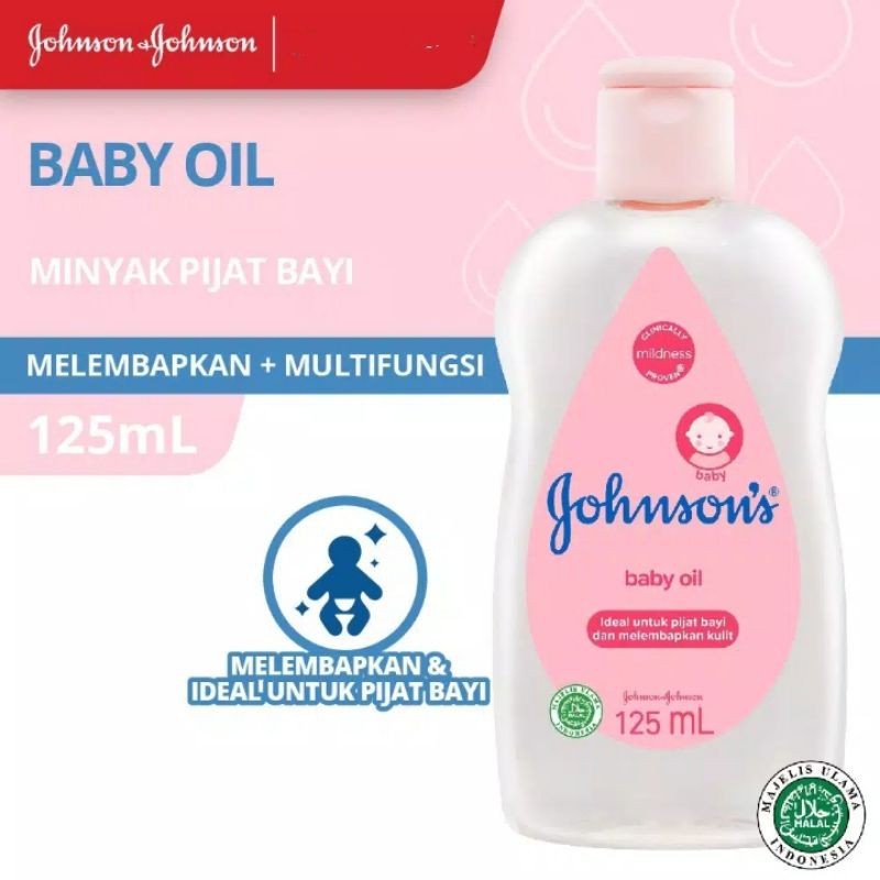 [ซื้อ1แถม1] Johnson's BabyOil 125ml.x2bottles จอห์นสัน เบบี้ออยล์ [125มล. x2ขวด]