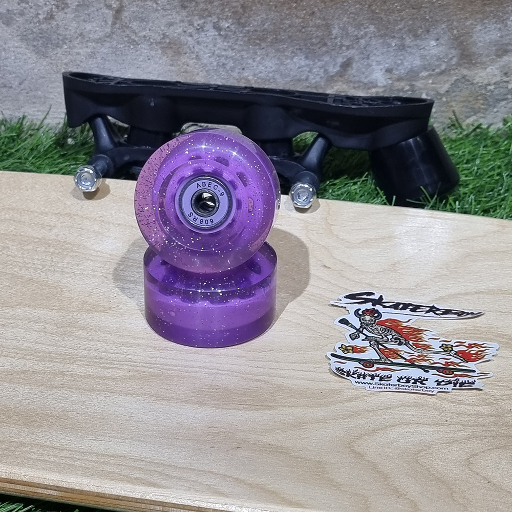 [0315] ล้อ Roller Skate พร้อมลูกปืน 58x32 82A มีกากเพชร วิบวับ