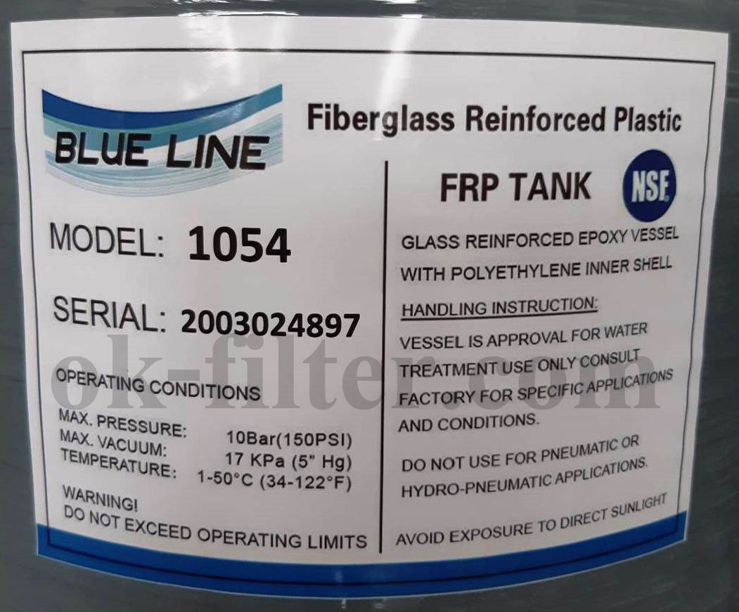 ชุดถังไฟเบอร์ กรองหินปูน 10"x54" พร้อมอุปกรณ์ครบชุด (รวมค่าขนส่ง)