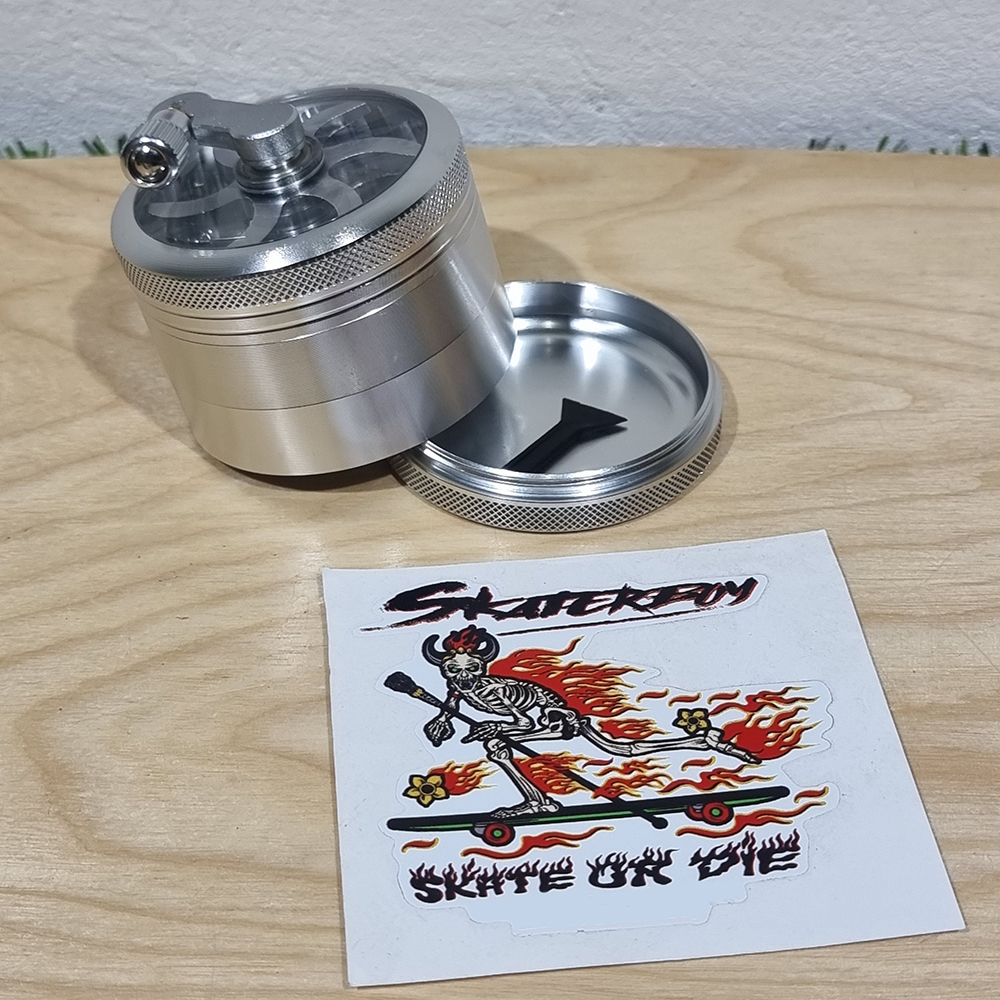 [1002] Aluminum Grinder ขนาด 63mm 3ชั้น มือหมุน ที่บดสมุนไพร เครื่องบดสมุนไพร บดกาแฟ ไกเดอร์บด