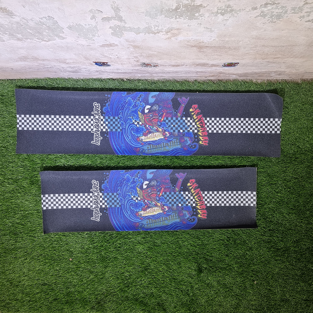 [0303] กระดาษทราย surf skate grip tape กว้าง 26cm x 90, 110cm เล่นเท้าเปล่าได้ ลายสกรีนไม่คม