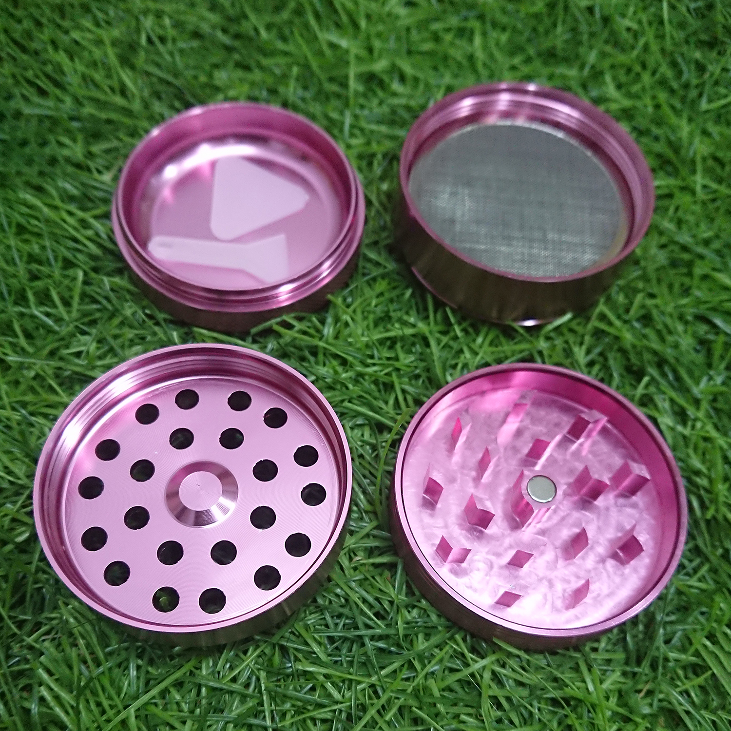 [1002] Grinder ขนาด 50x40mm 4ชั้น ฟันคม งานCNC ที่บดสมุนไพร เครื่องบดสมุนไพร บดกาแฟ ไกเดอร์บด