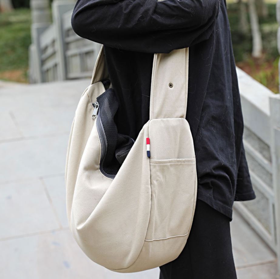 [1100] กระเป๋าสัตว์สุนัข แมว สะพายข้าง ระบายอากาศด้านบน