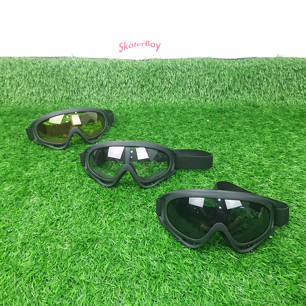 [0101][ลด50%] แว่นตากันลม กันฝุ่น เล่นสเก็ตบอร์ด สกู๊ตเตอร์ จักรยาน สีชา สีใส สีดำ