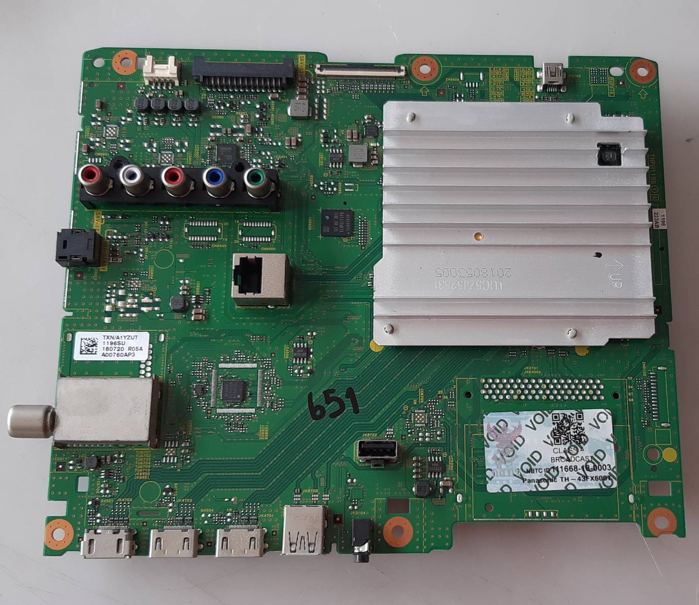อันที่ 651 Panasonic TH-43FX600T ซีสเตร็ม TNPH1196 ดีเทสแล้ว