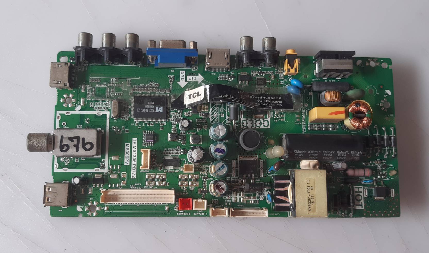 อันที่ 676 TCL 32D2700 ซีสเตร็ม MS82PVT TP.MS1306.PB772 ดีเทสแล้ว