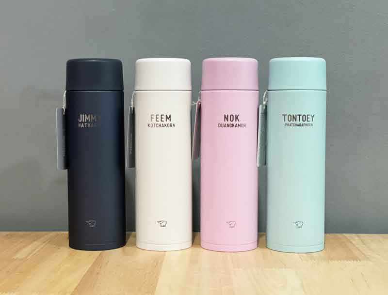 สลักชื่อ สลักข้อความ สลักรูป เลเซอร์ชื่อ เลเซอร์ข้อความ เลเซอร์รูป บนกระบอกน้ำ