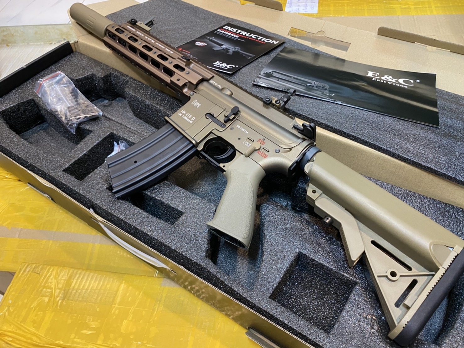 E&C 105 S2 : HK 416 D Geissele 10.5 (Suppressor) สีทราย บอดี้โลหะ